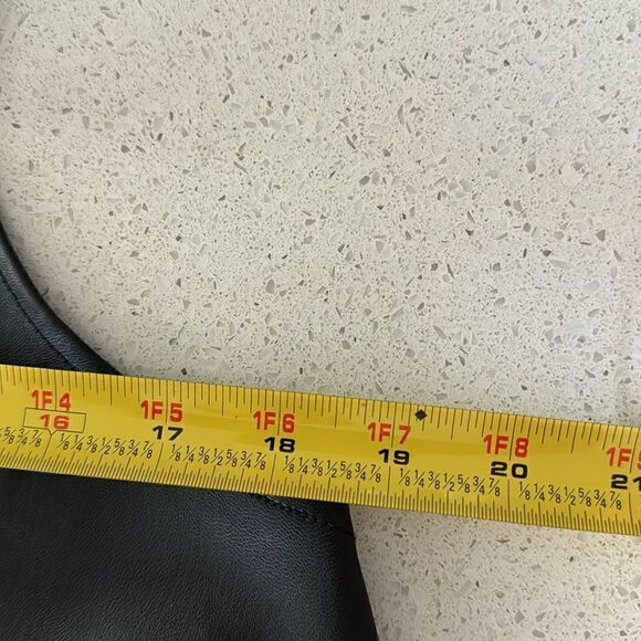 NWOT Free People Sleeveless Tank Flared Vegan Leather S Western Retro Black Chic - Picture 11 of 13